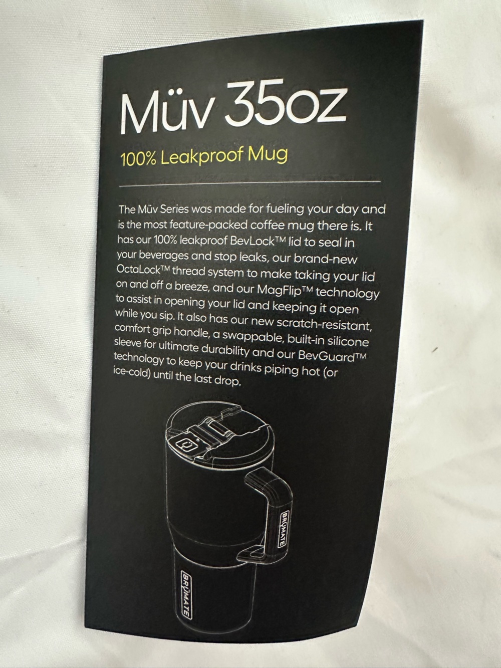 BrüMate Müv 35oz Leakproof Coffee Mug Mist Handle Cup Holder Friendly NWT - Picture 10 of 11